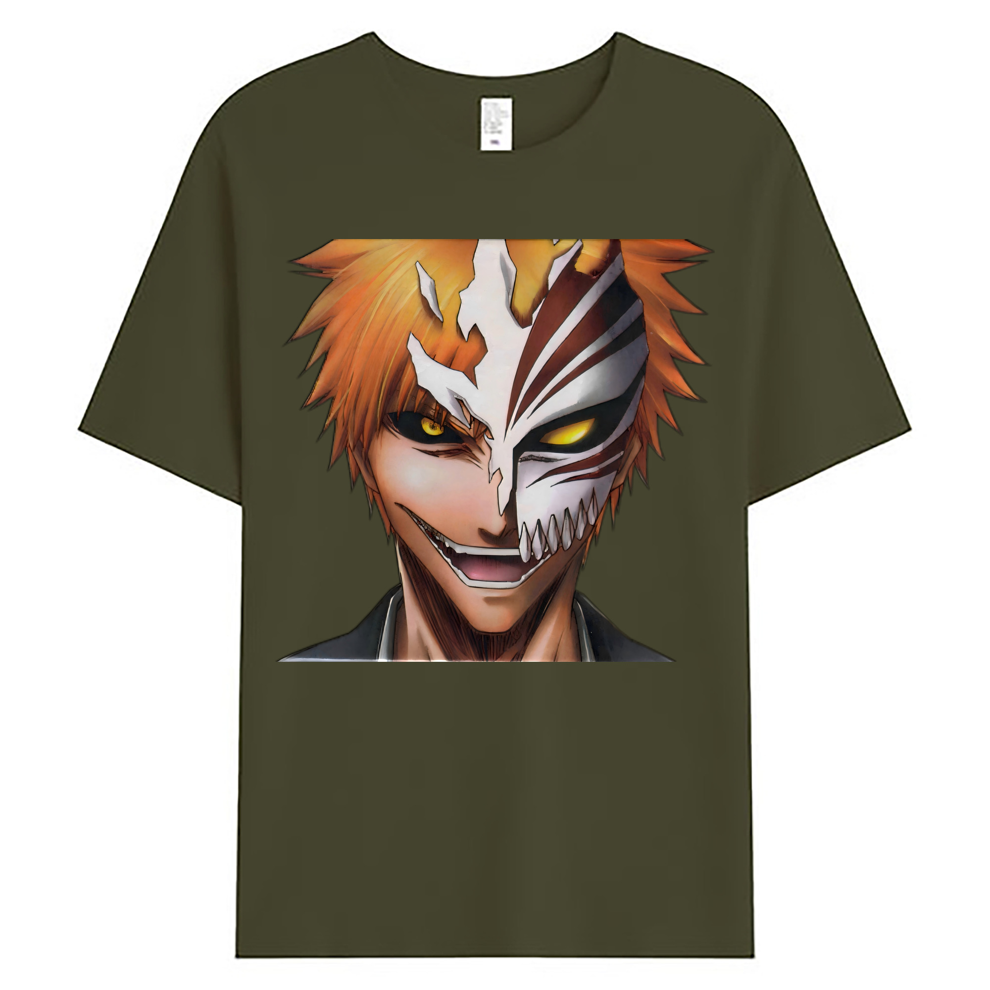 （画像用） ブリーチ 黒崎一護（くろさき いちご）BLEACH Kurosaki Ichigo 綿100％ メンズ半袖Tシャツ｜肌触りやわらか＆通気性